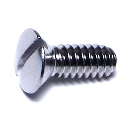Midwest Fastener #10-24 x 1/2 in Slotted Oval Machine Screw, Chrome Plated Brass, 15 PK 70145